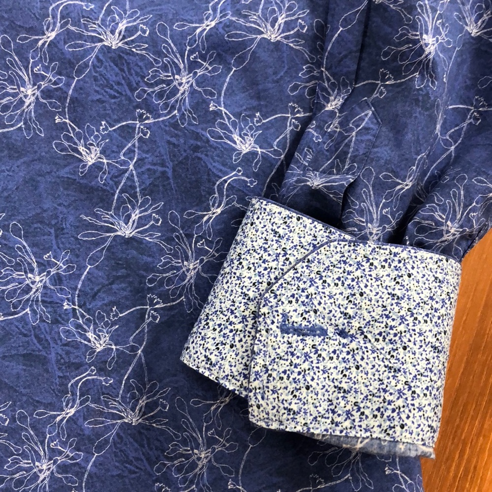 Bugatchi Uomo Men's Long Sleeve Casual Blue Button - Picture 6 of 9